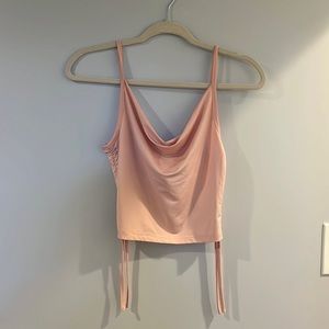 SHEIN size small pale pink tank top with ruching on the side